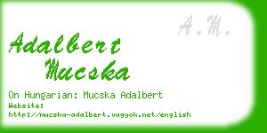 adalbert mucska business card